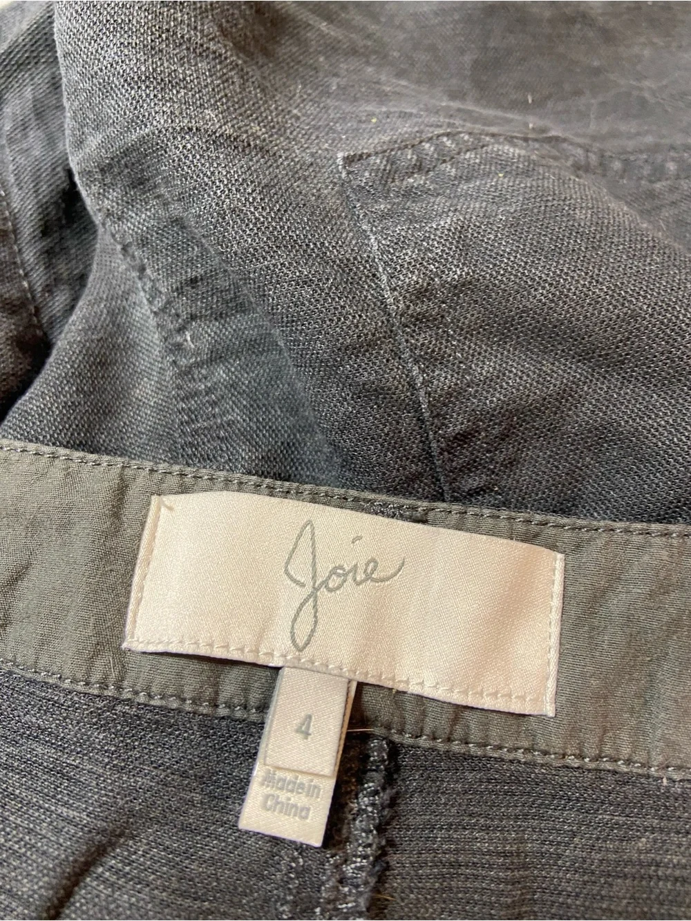 Joie Wilma Black Faded Linen Blend Studded Side Trim Shorts Sz 4 [CH]